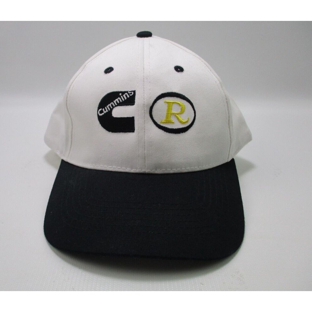 Cummins R White / Black Adjustable Snapback Trucker‎ Hat Cap